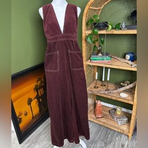 Wild Fable Burgundy Corduroy Overall Jumpsuit